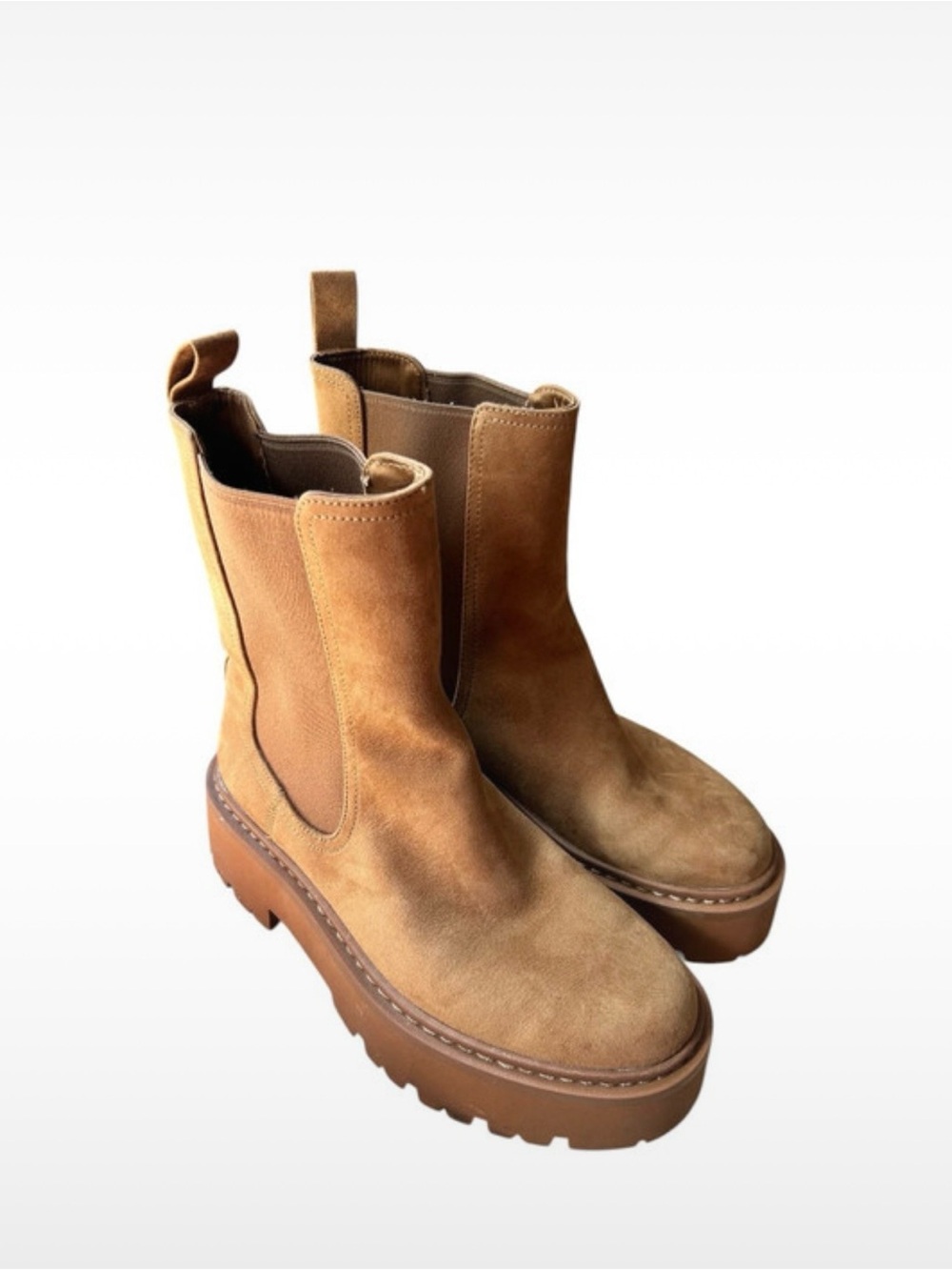 Women's H&M Beige Chunky Chelsea Boots Sz 39